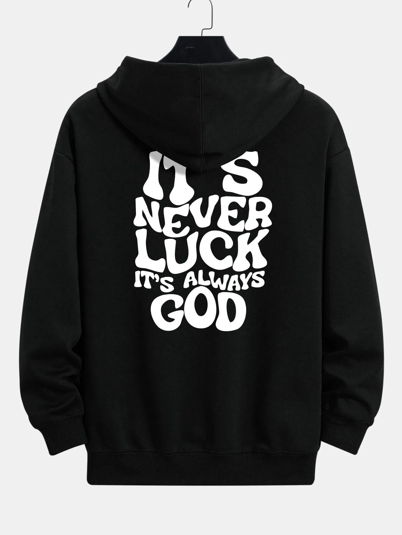 Slogan Back Print Relax Fit Hoodie sold by Hoooyi product image thumbnail 5