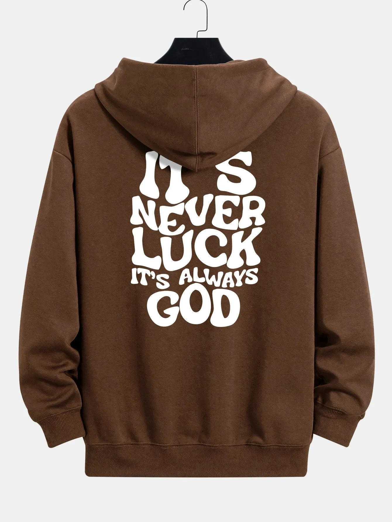 Slogan Back Print Relax Fit Hoodie sold by Hoooyi product image thumbnail 3