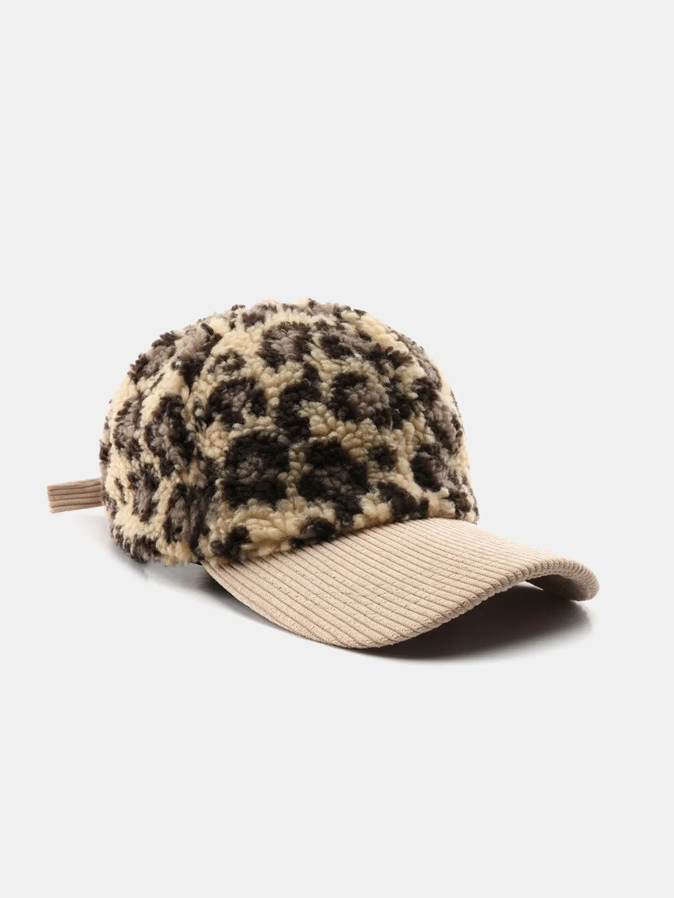 Leopard Pattern Plush Baseball Cap sold by Hoooyi product image thumbnail 3