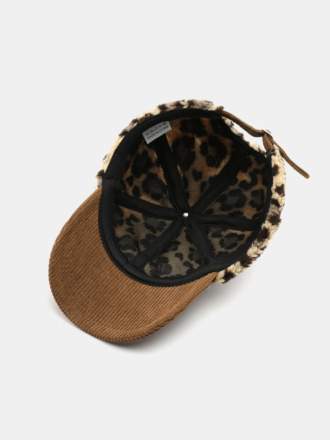 Leopard Pattern Plush Baseball Cap sold by Hoooyi product image thumbnail 5