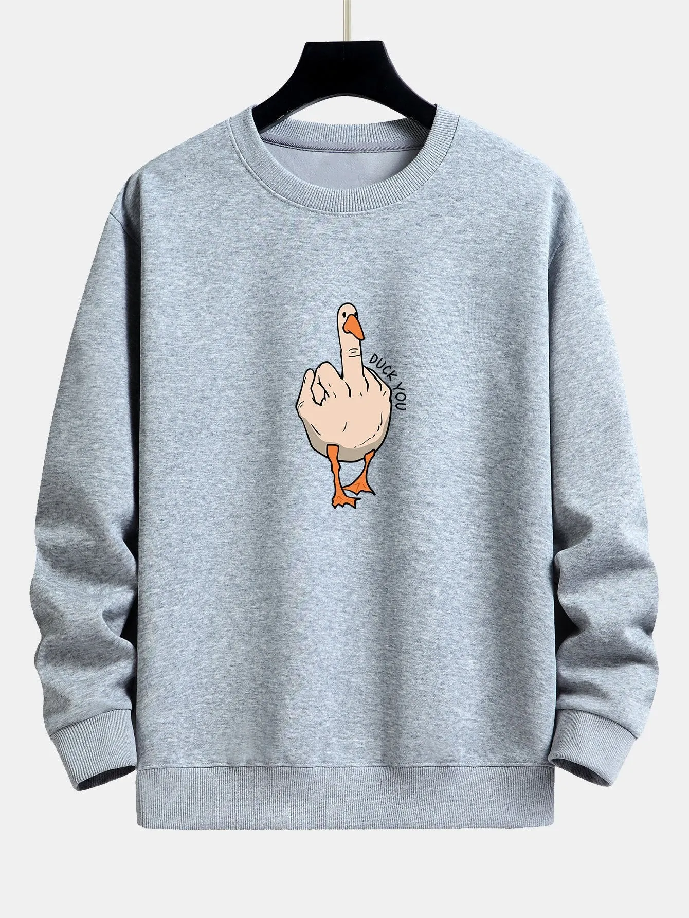Slogan Goose Print Relax Fit Sweatshirt sold by Hoooyi product image thumbnail 5