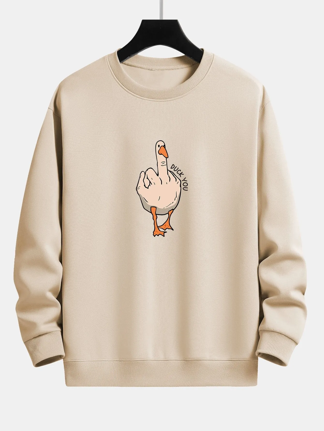 Slogan Goose Print Relax Fit Sweatshirt sold by Hoooyi product image thumbnail 4