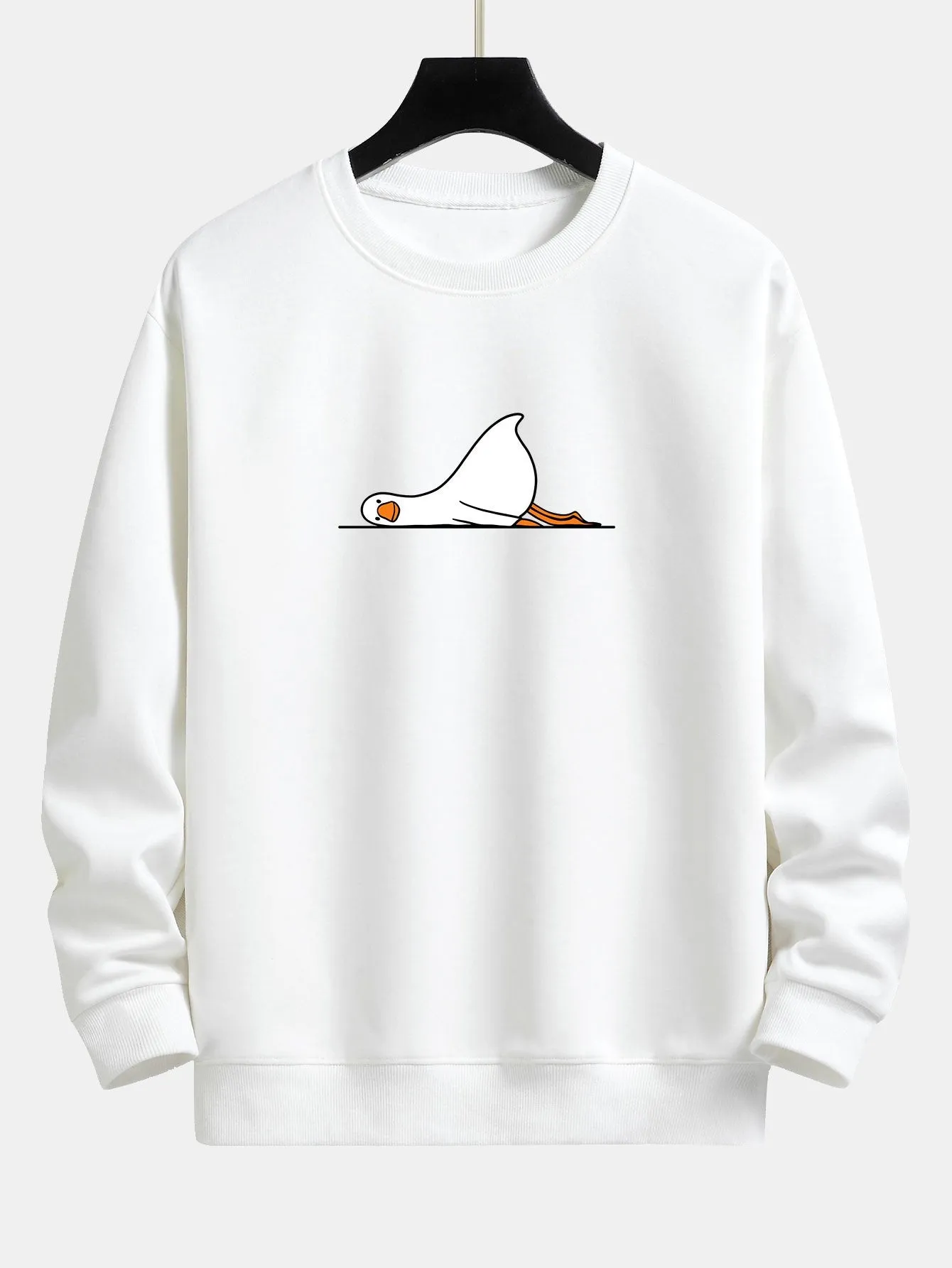 Goose Lying Down Print Relax Fit Sweatshirt sold by Hoooyi product image thumbnail 2