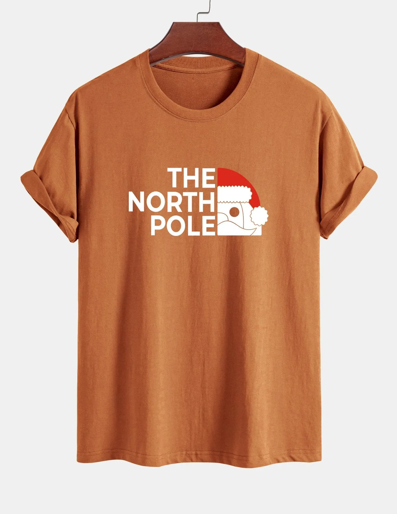 Regular Fit Santa Claus Slogan Print Cotton T-Shirt sold by Hoooyi product image thumbnail 5