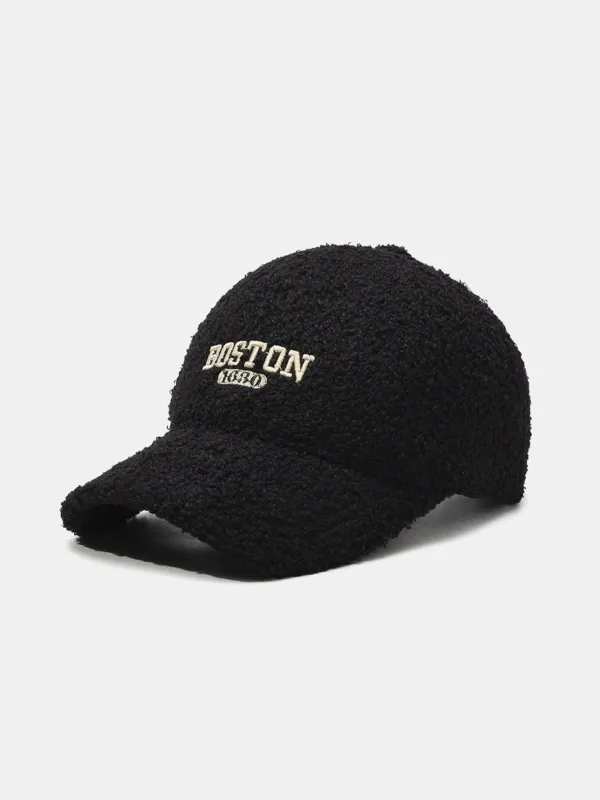 Boston Embroidery Teddy Plush Baseball Cap sold by Hoooyi