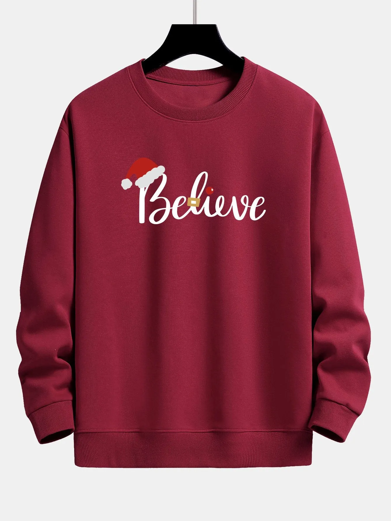 Christmas Believe Print Relax Fit Sweatshirt sold by Hoooyi product image thumbnail 2
