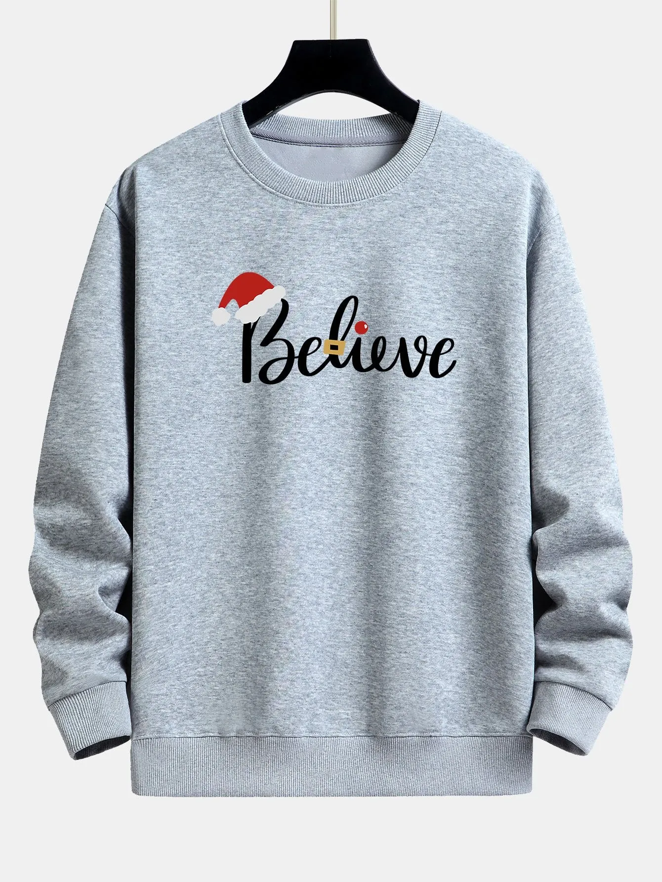 Christmas Believe Print Relax Fit Sweatshirt sold by Hoooyi product image thumbnail 5