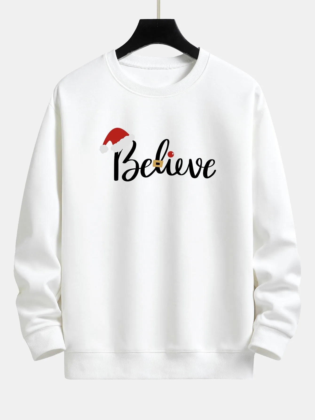 Christmas Believe Print Relax Fit Sweatshirt sold by Hoooyi product image thumbnail 3