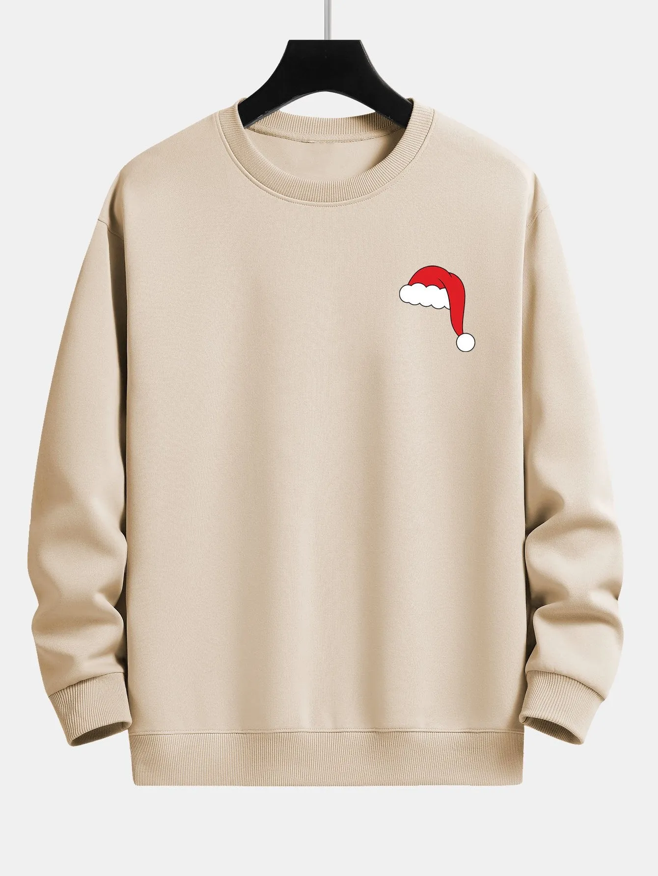 Christmas Hat Print Relax Fit Sweatshirt sold by Hoooyi product image thumbnail 4