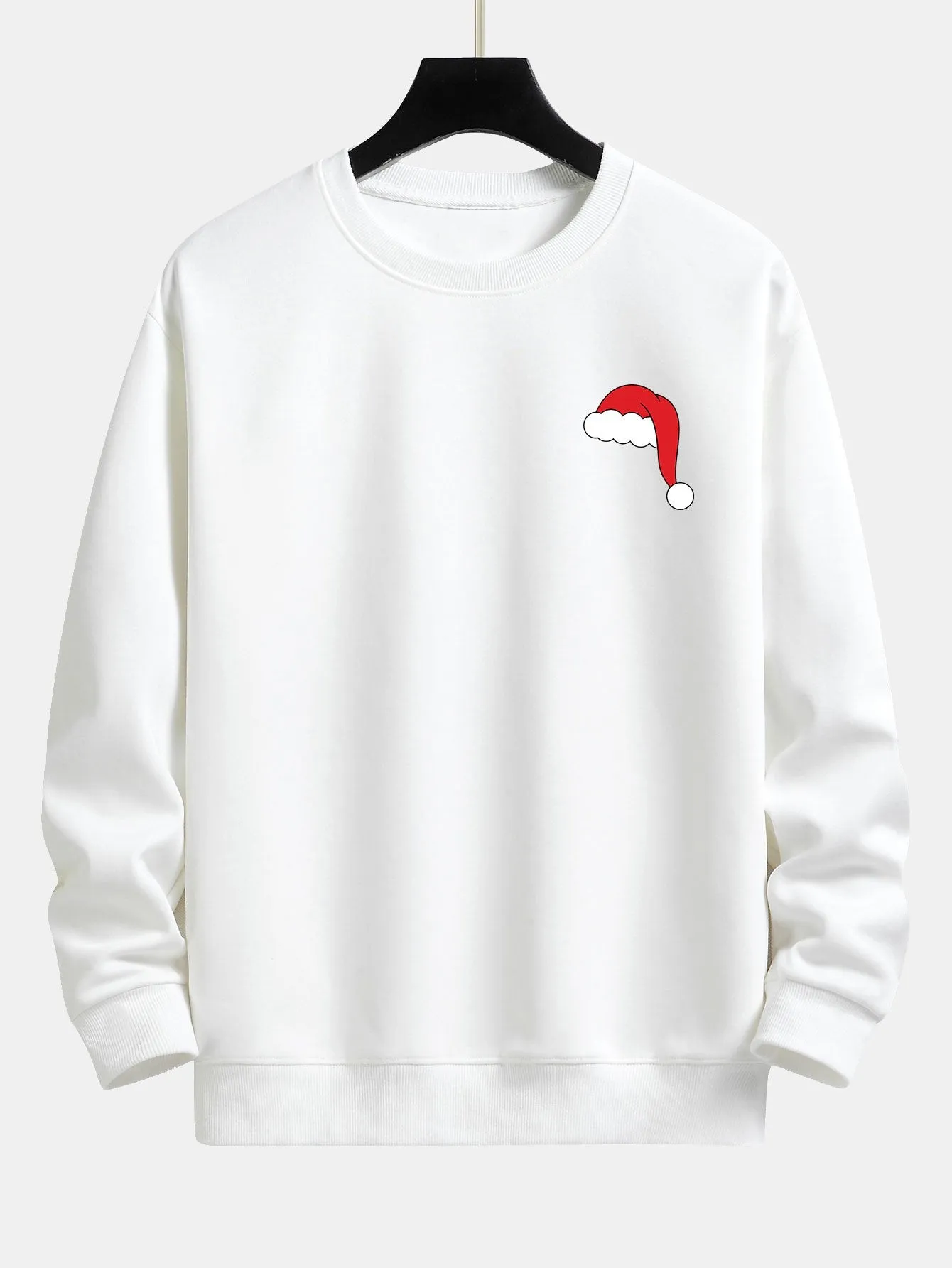 Christmas Hat Print Relax Fit Sweatshirt sold by Hoooyi product image thumbnail 2