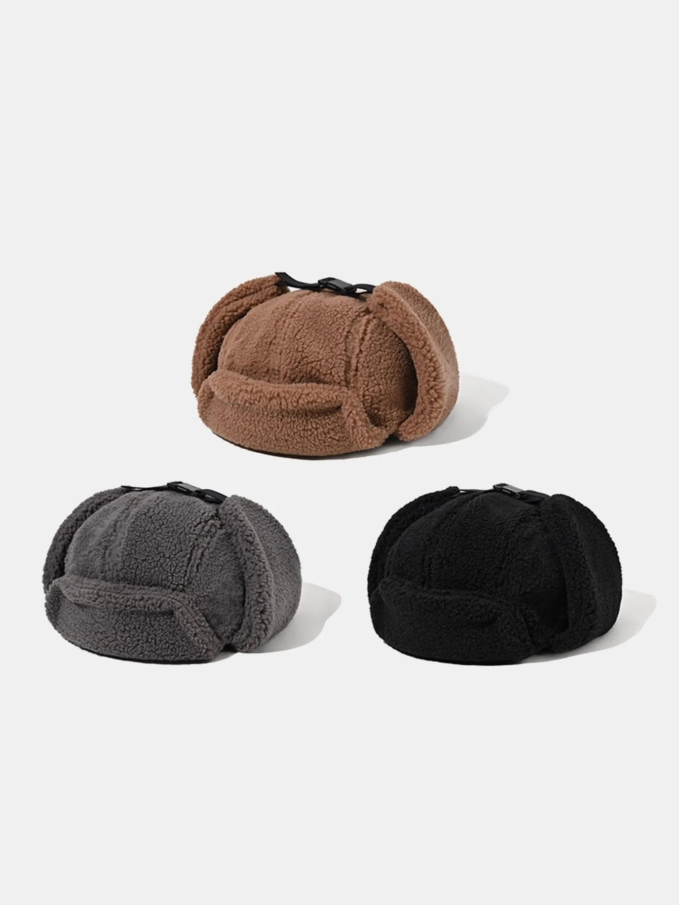 Solid Color Plush Aviator Trooper Trapper Hat sold by Hoooyi product image thumbnail 5