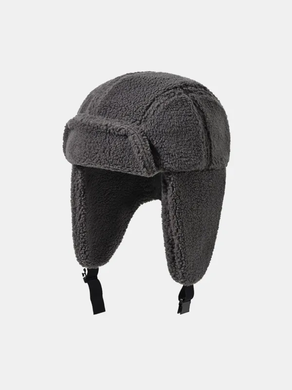 Solid Color Plush Aviator Trooper Trapper Hat sold by Hoooyi