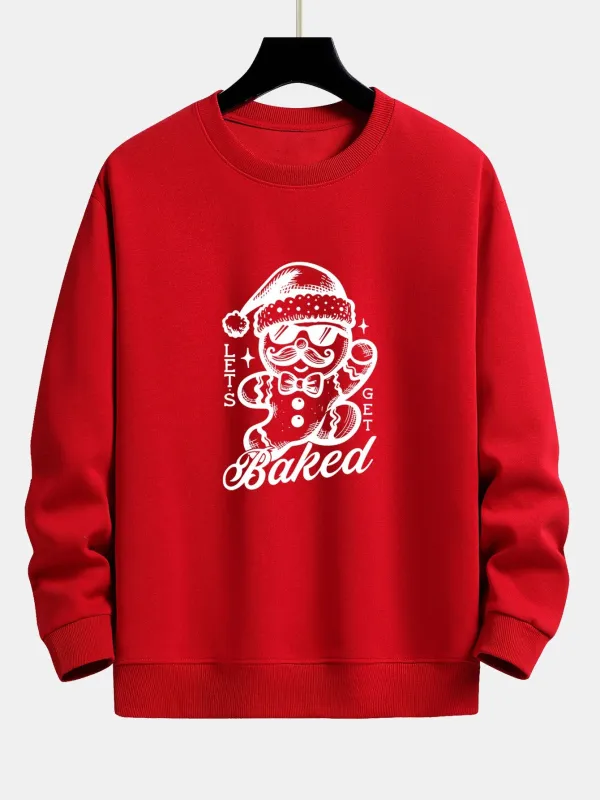Christmas Gingerbread Print Relax Fit Sweatshirt made by Hoooyi