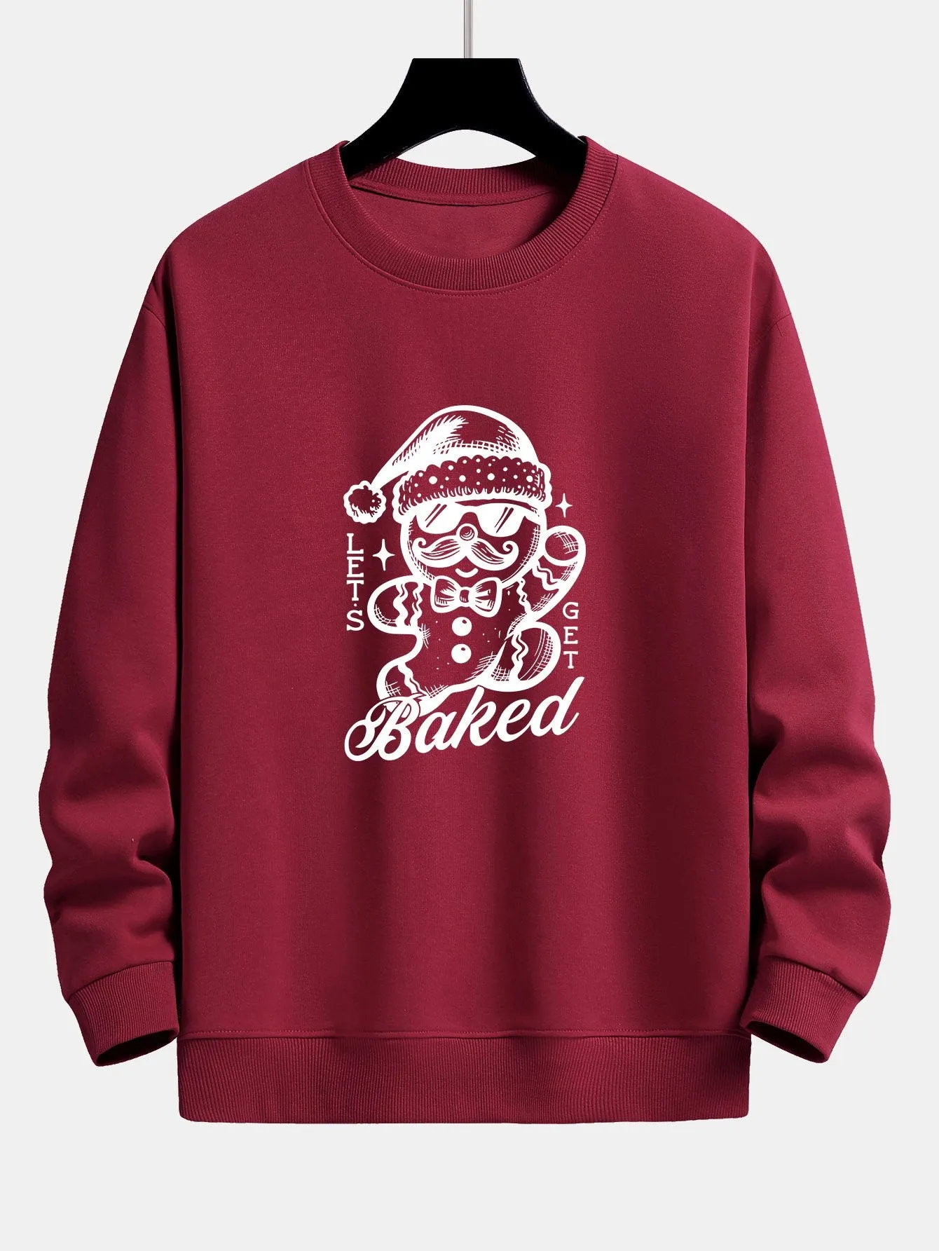 Christmas Gingerbread Print Relax Fit Sweatshirt sold by Hoooyi product image thumbnail 2