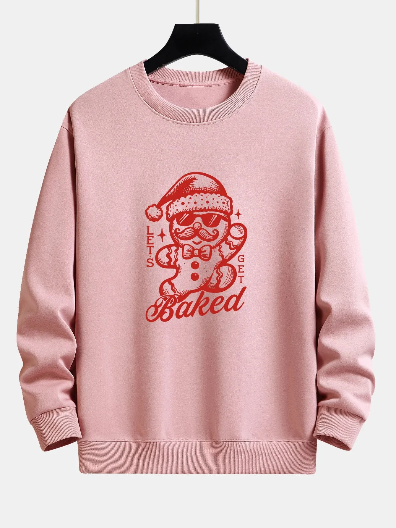 Christmas Gingerbread Print Relax Fit Sweatshirt sold by Hoooyi product image thumbnail 4