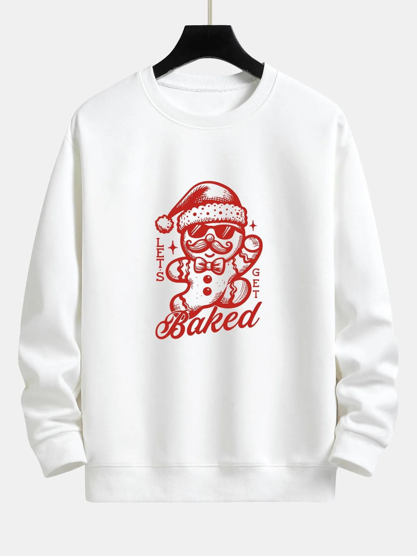 Christmas Gingerbread Print Relax Fit Sweatshirt sold by Hoooyi product image thumbnail 3