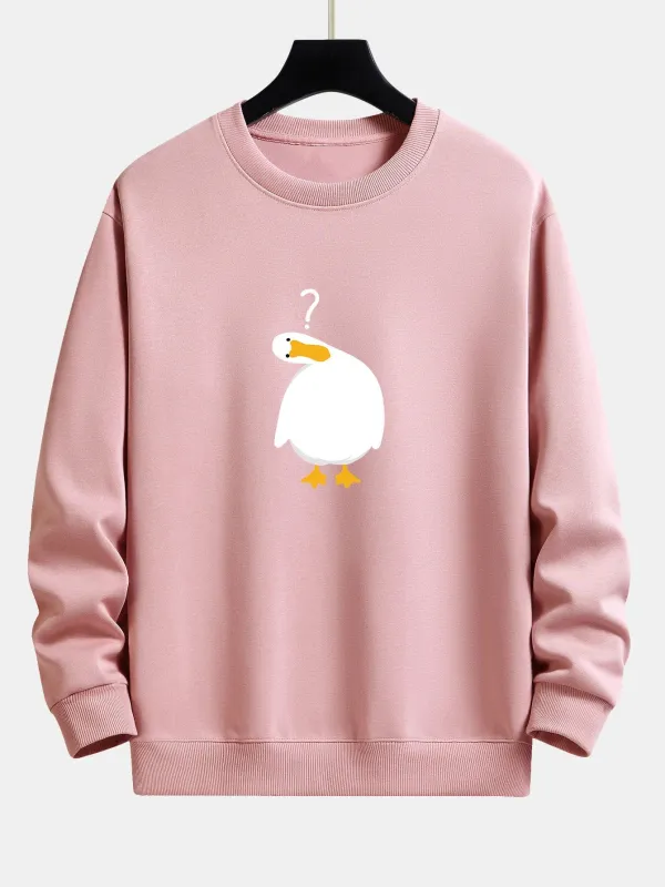 Doubtful Goose Print Relax Fit Sweatshirt sold by Hoooyi