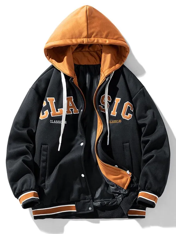 2 In 1 Hooded Baseball Jacket sold by Hoooyi