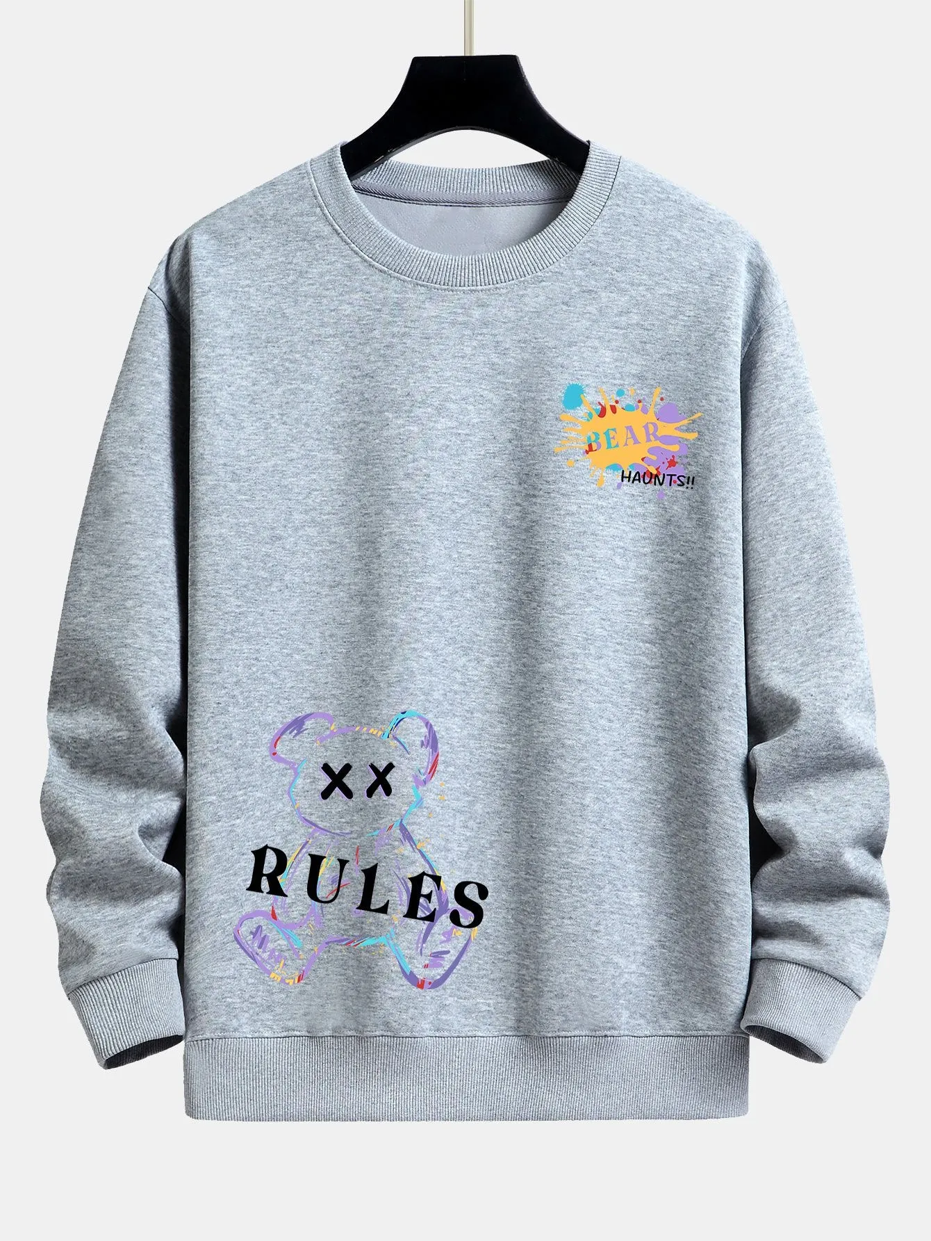 Graffiti Bear Print Relax Fit Sweatshirt sold by Hoooyi product image thumbnail 5