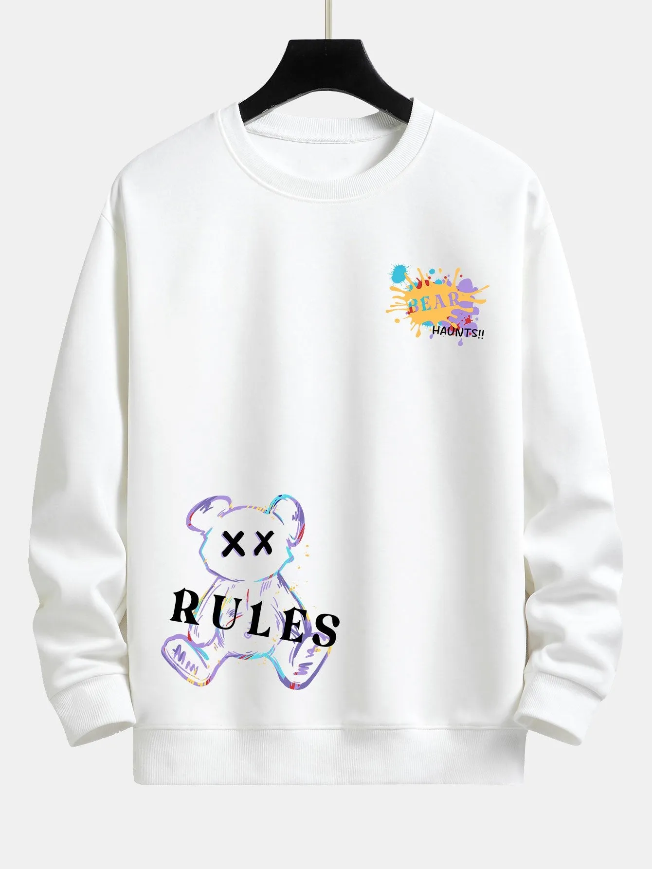 Graffiti Bear Print Relax Fit Sweatshirt sold by Hoooyi product image thumbnail 2