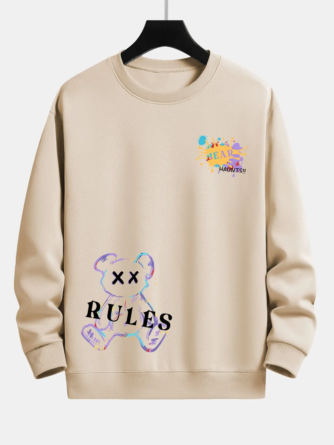Graffiti Bear Print Relax Fit Sweatshirt sold by Hoooyi product image thumbnail 4