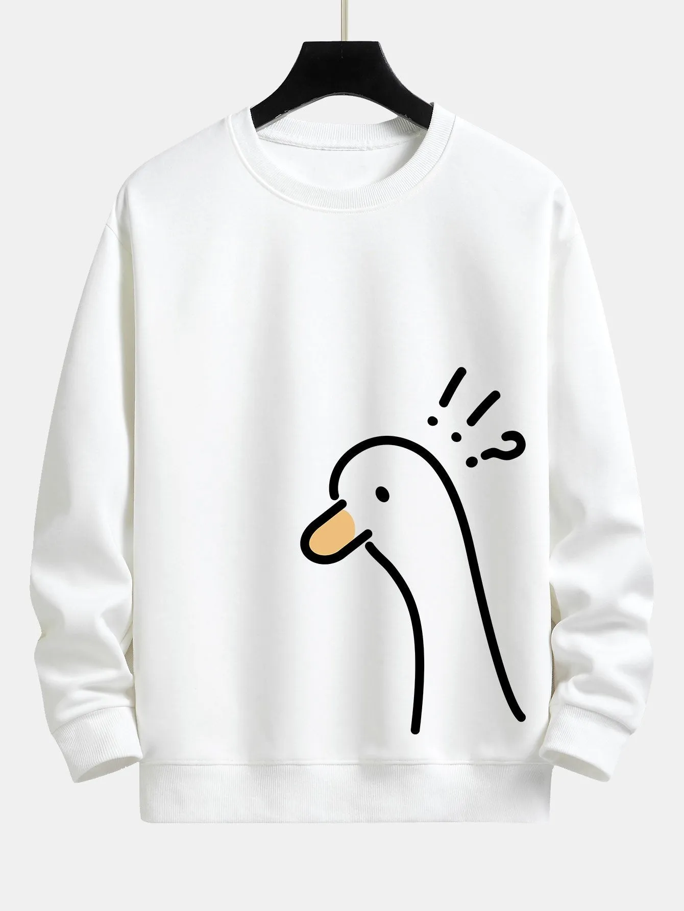 Doubt Goose Print Relax Fit Sweatshirt sold by Hoooyi product image thumbnail 2