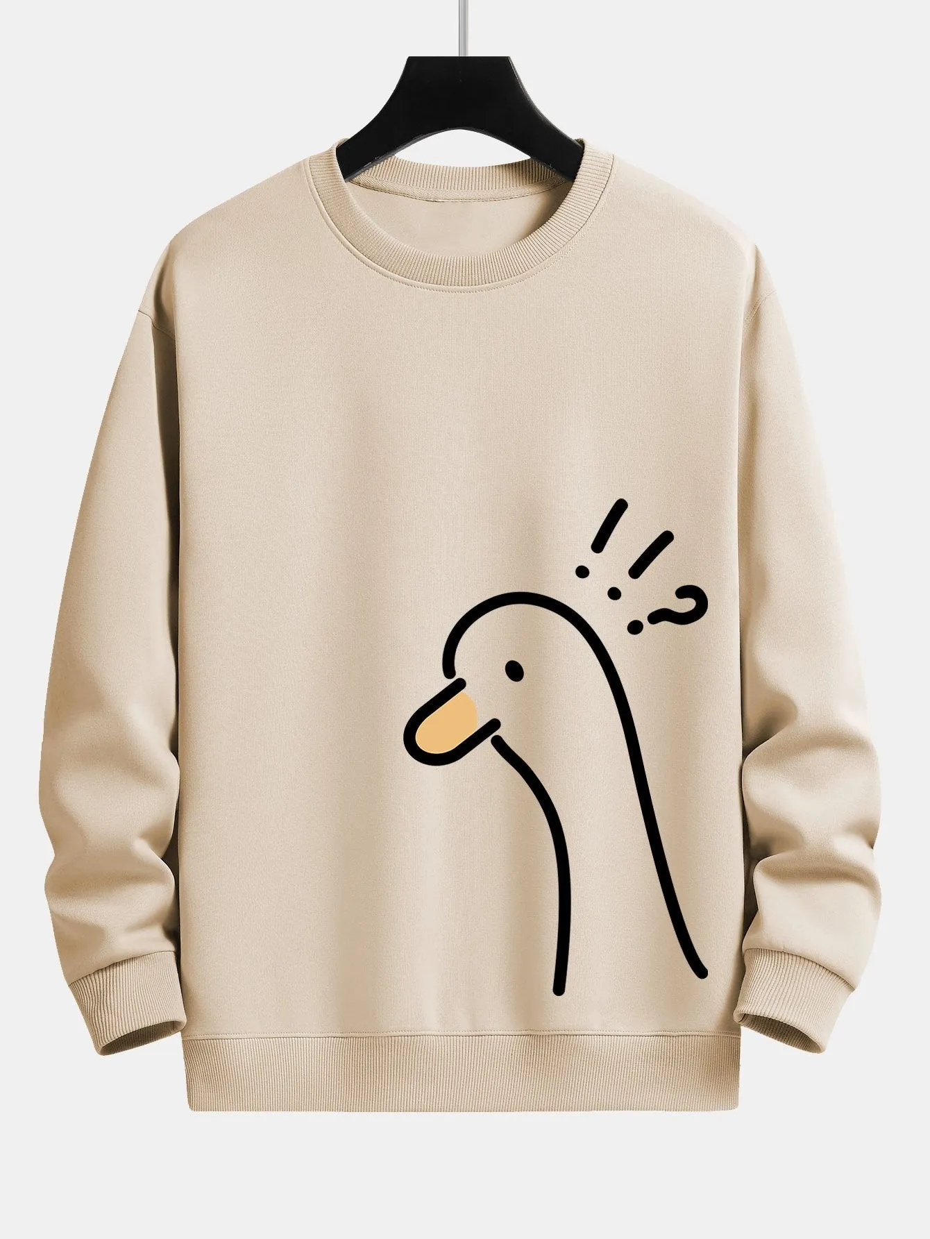 Doubt Goose Print Relax Fit Sweatshirt sold by Hoooyi