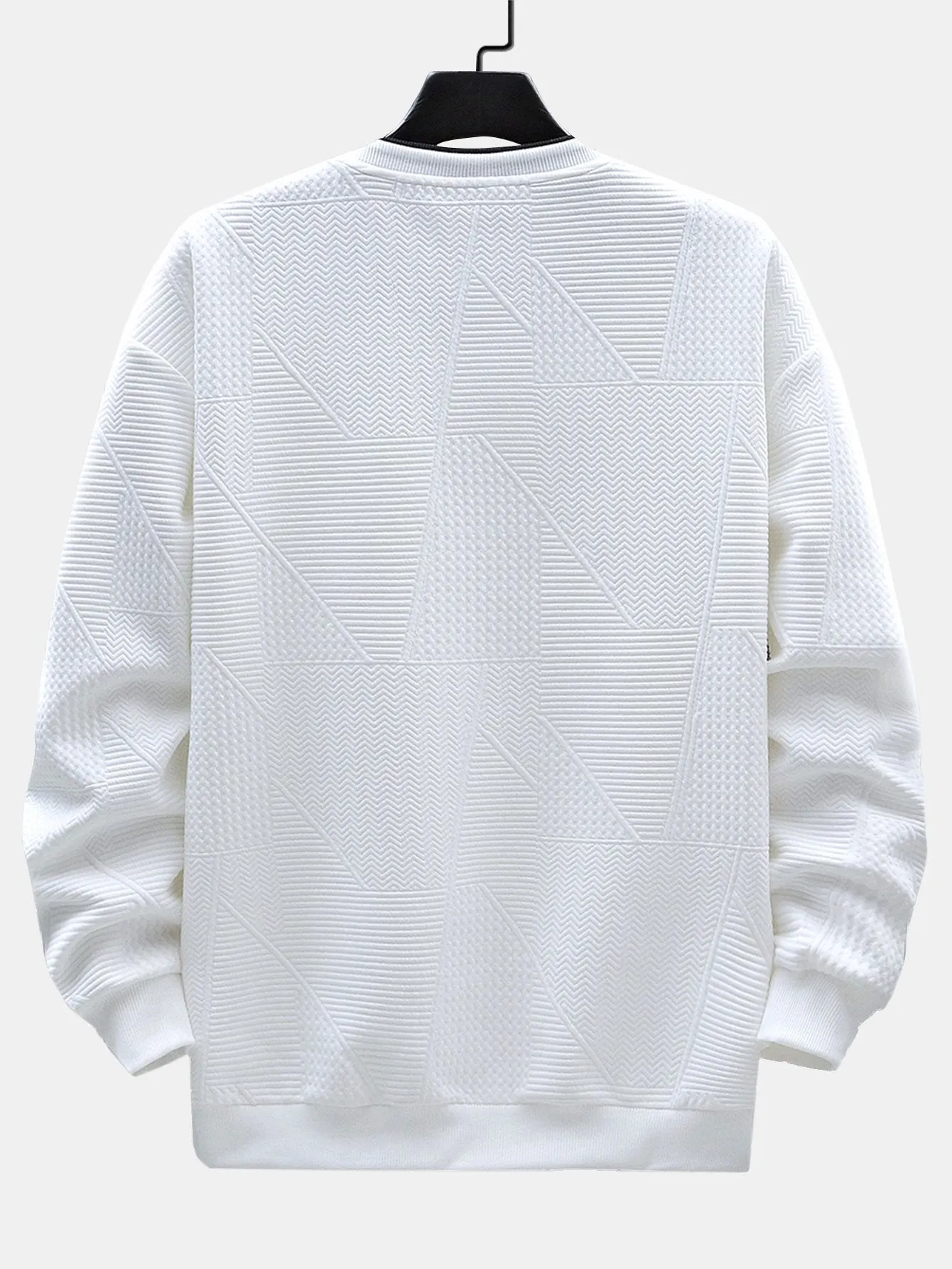 Geometric Stripe Jacquard Sweatshirt sold by Hoooyi product image thumbnail 4