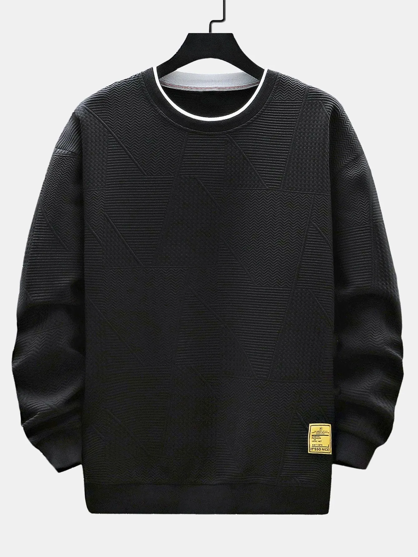 Geometric Stripe Jacquard Sweatshirt sold by Hoooyi product image thumbnail 5