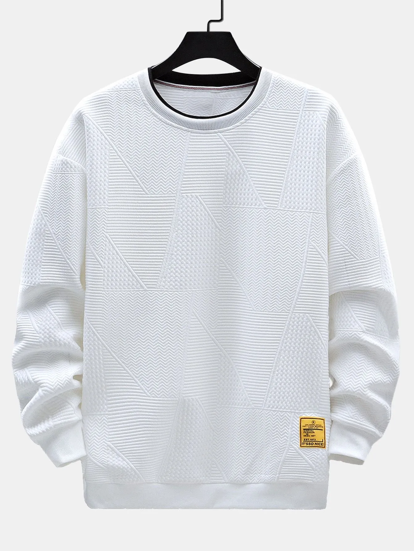 Geometric Stripe Jacquard Sweatshirt sold by Hoooyi product image thumbnail 3
