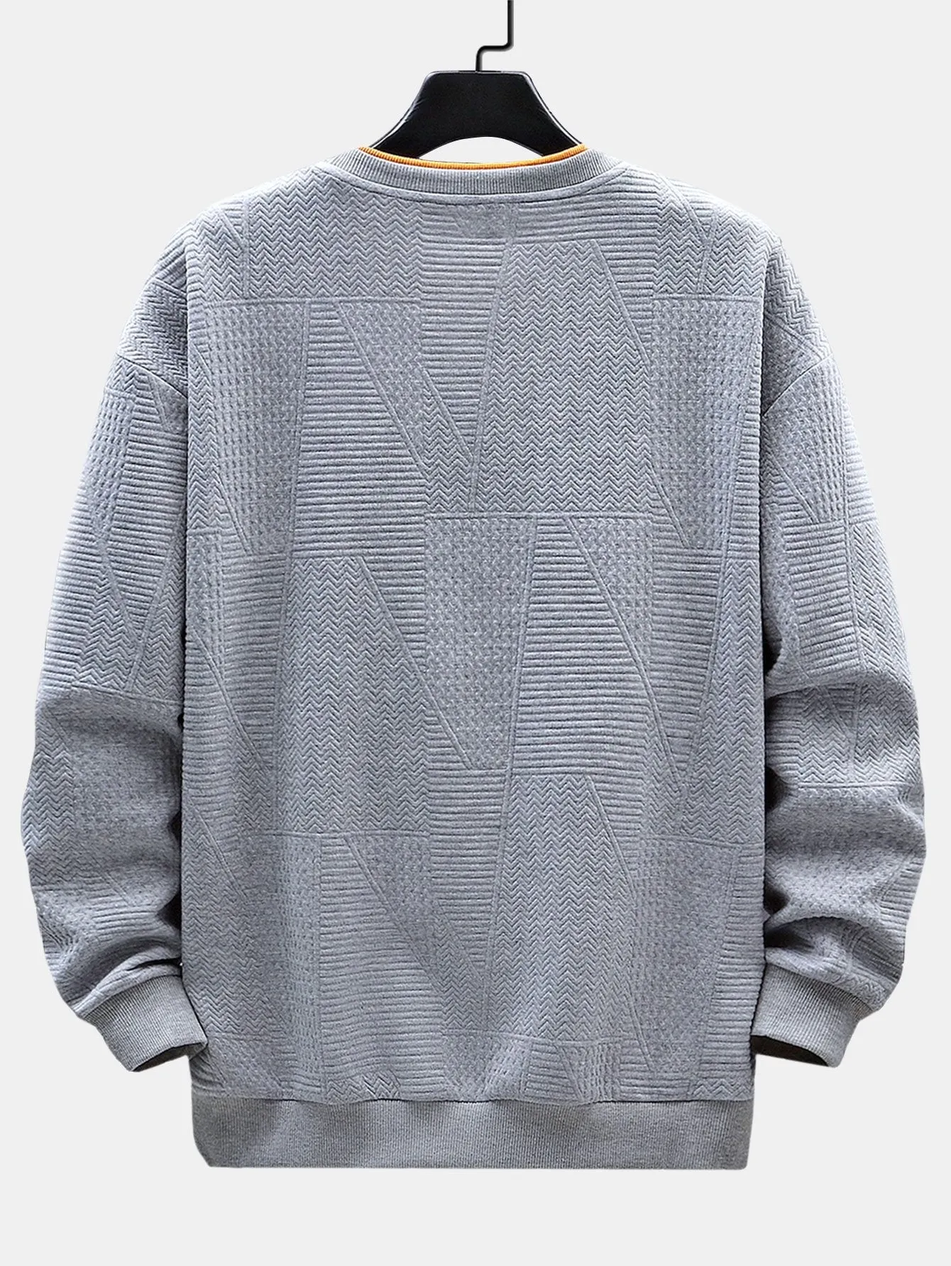 Geometric Stripe Jacquard Sweatshirt sold by Hoooyi product image thumbnail 2