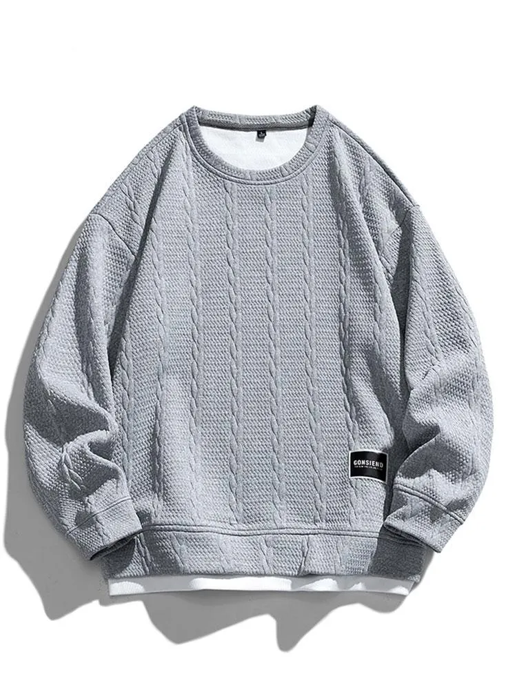 Relax Fit Wheat Jacquard Sweatshirt sold by Hoooyi product image thumbnail 3