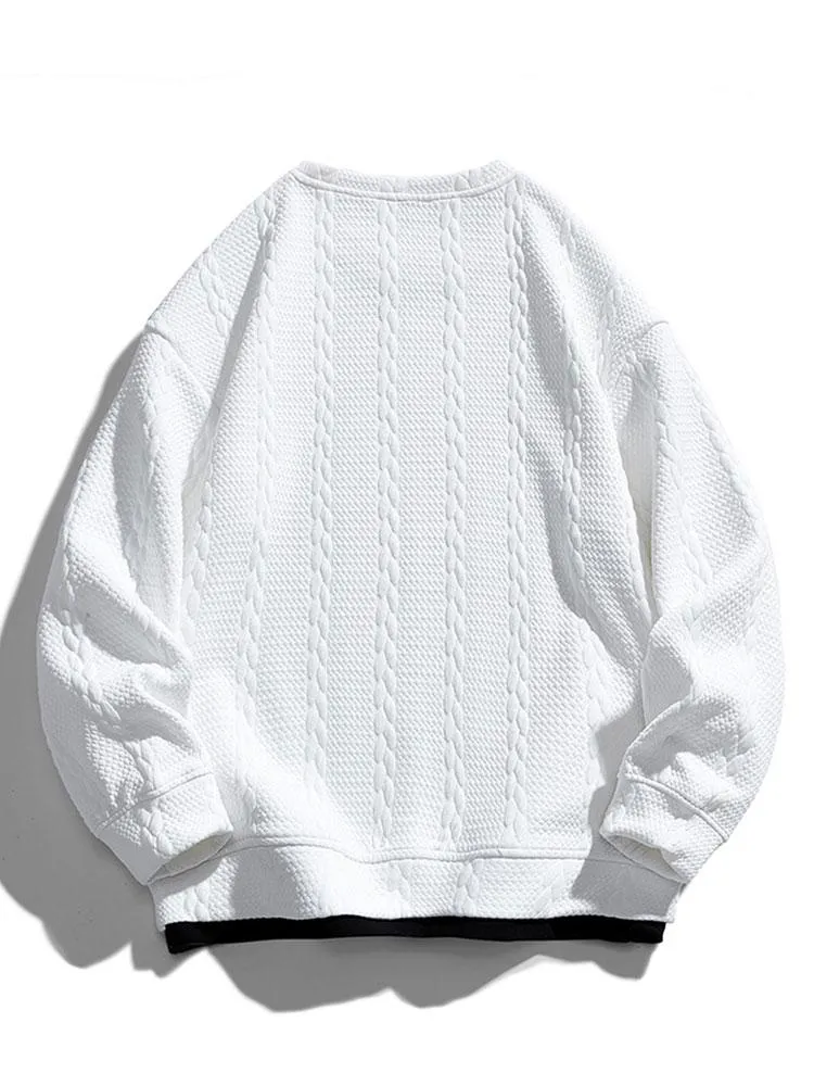 Relax Fit Wheat Jacquard Sweatshirt sold by Hoooyi product image thumbnail 2