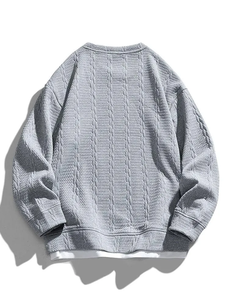 Relax Fit Wheat Jacquard Sweatshirt sold by Hoooyi product image thumbnail 4