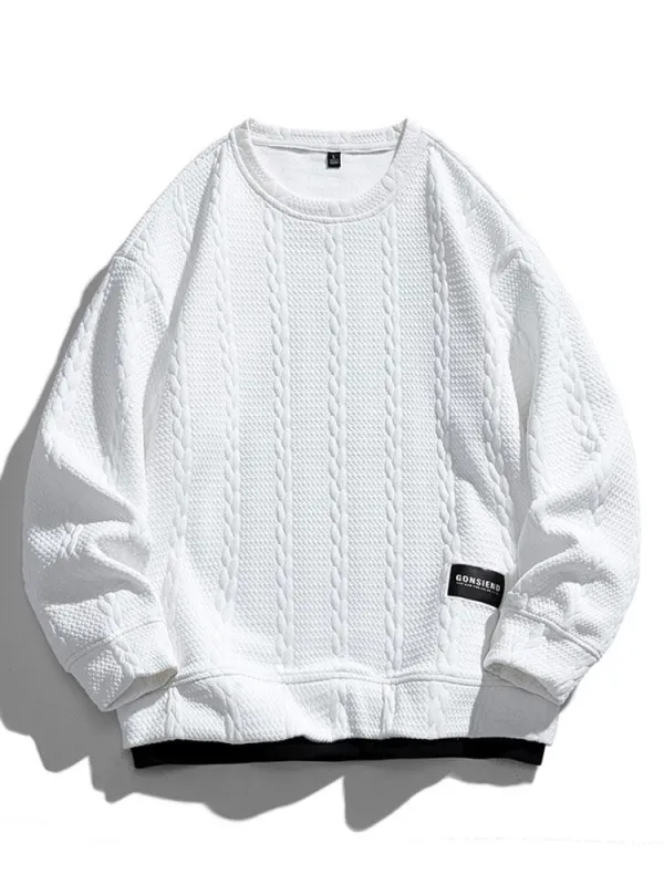 Relax Fit Wheat Jacquard Sweatshirt sold by Hoooyi