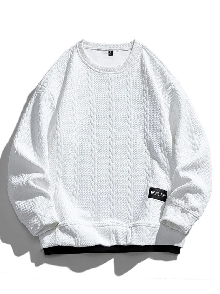 Relax Fit Wheat Jacquard Sweatshirt sold by Hoooyi