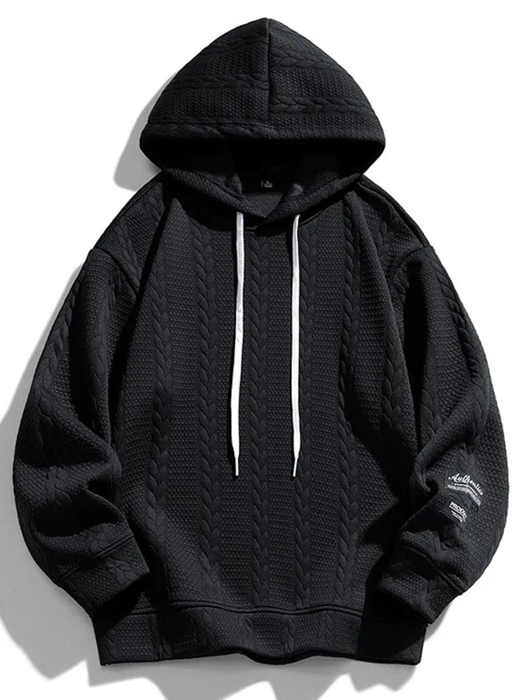 Relax Fit Wheat Jacquard Hoodie sold by Hoooyi product image thumbnail 5