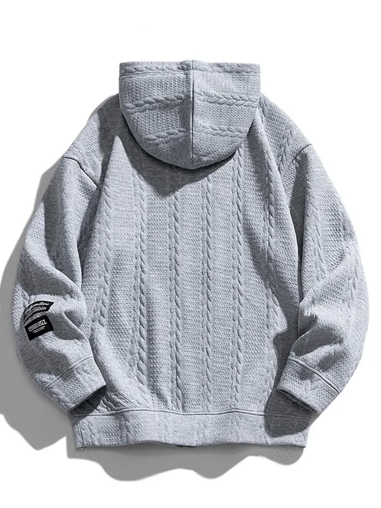 Relax Fit Wheat Jacquard Hoodie sold by Hoooyi product image thumbnail 4