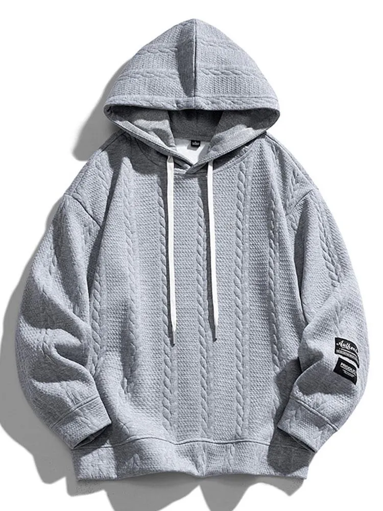 Relax Fit Wheat Jacquard Hoodie sold by Hoooyi product image thumbnail 3