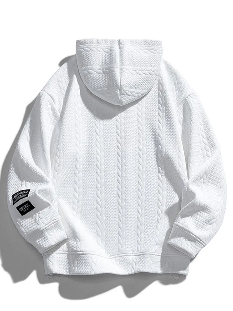 Relax Fit Wheat Jacquard Hoodie sold by Hoooyi product image thumbnail 2