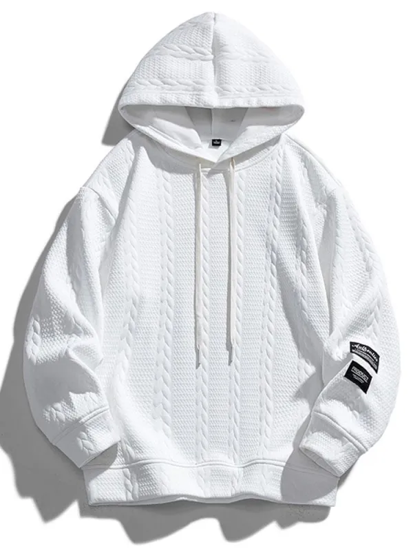 Relax Fit Wheat Jacquard Hoodie sold by Hoooyi