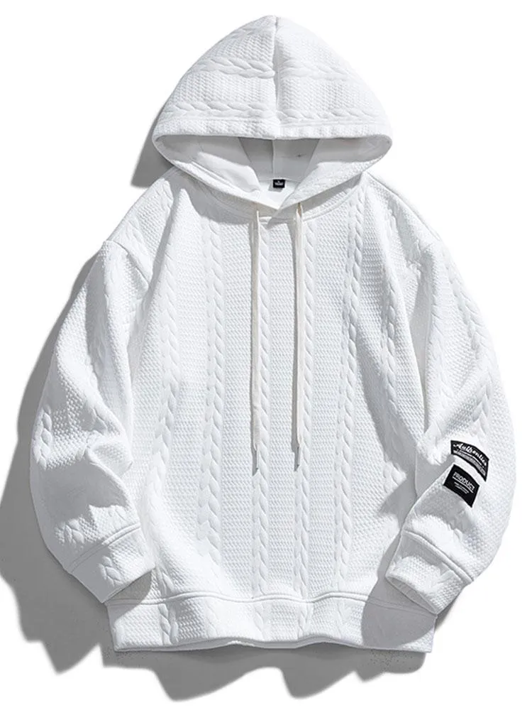 Relax Fit Wheat Jacquard Hoodie sold by Hoooyi