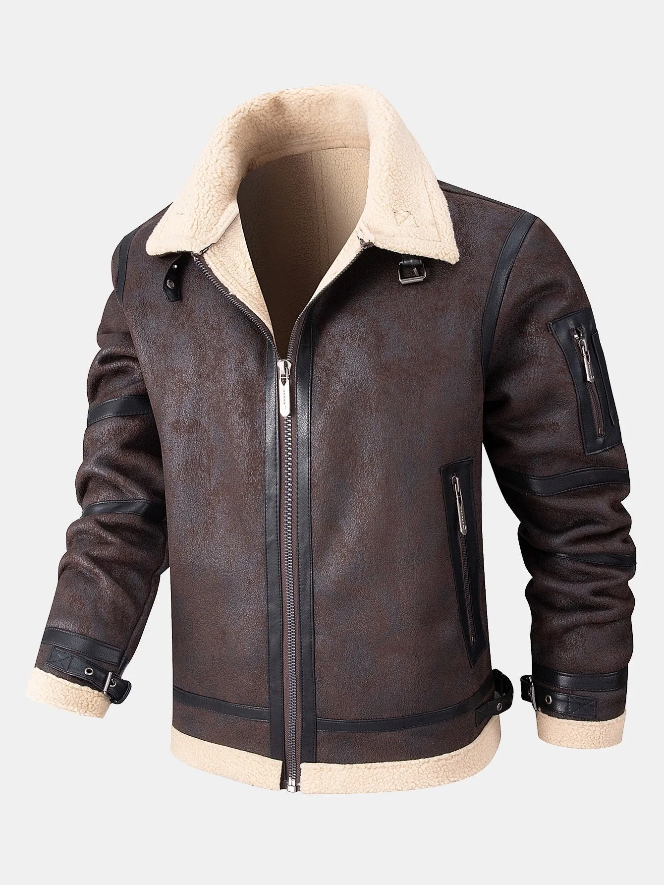 Faux Fur Lined Suede Jacket sold by Hoooyi product image thumbnail 5