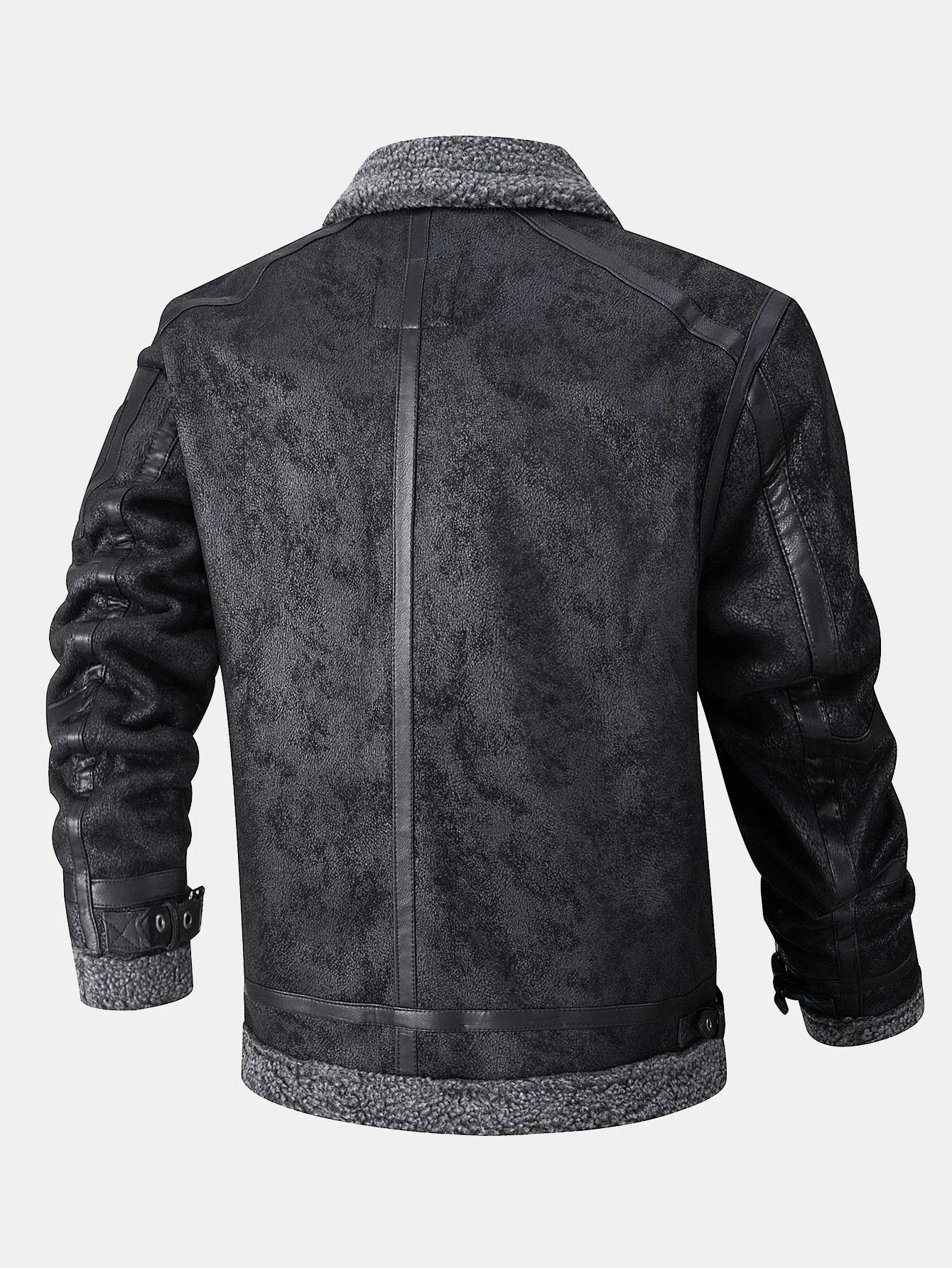 Faux Fur Lined Suede Jacket sold by Hoooyi product image thumbnail 4