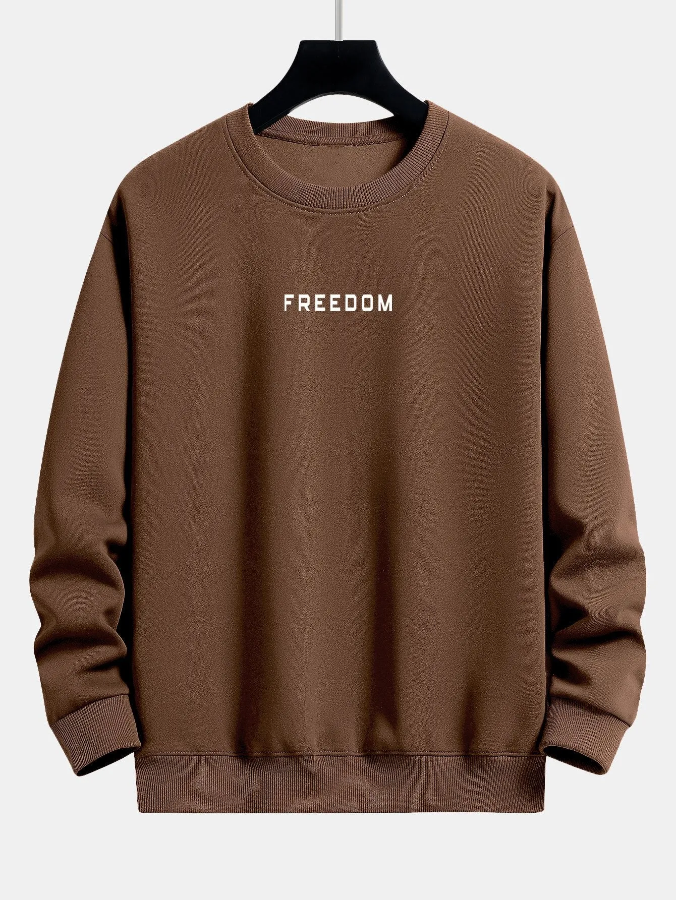 Freedom Slogan Print Relax Fit Sweatshirt sold by Hoooyi product image thumbnail 4