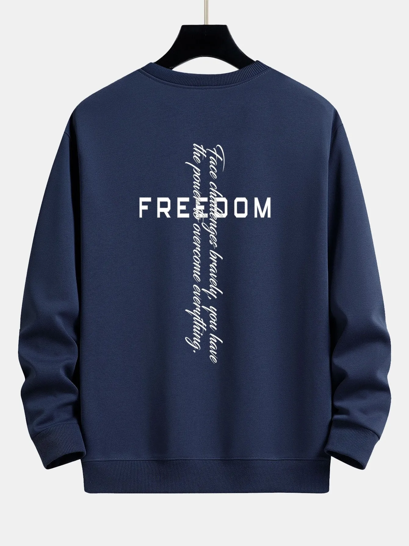 Freedom Slogan Print Relax Fit Sweatshirt sold by Hoooyi product image thumbnail 5