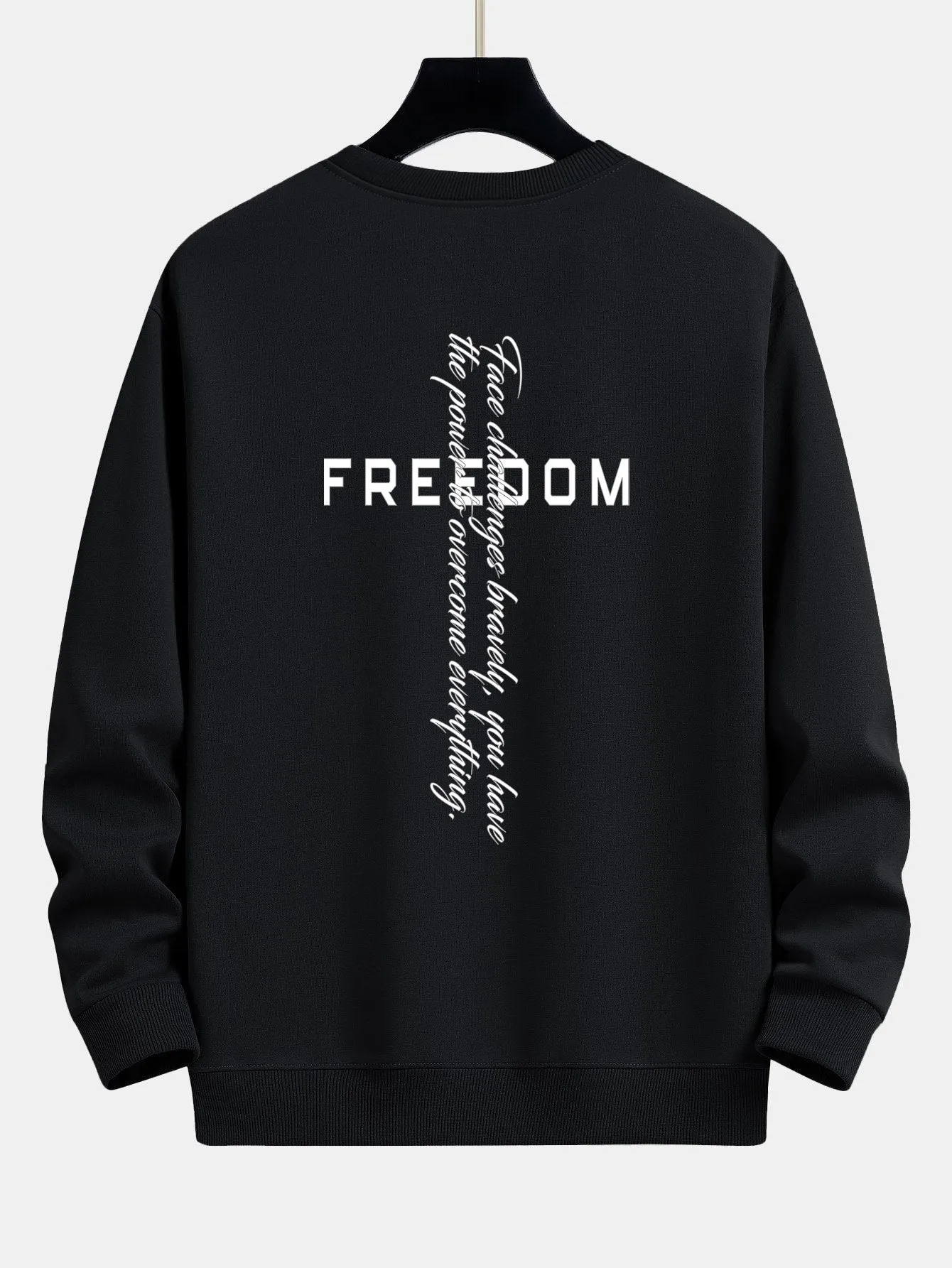 Freedom Slogan Print Relax Fit Sweatshirt sold by Hoooyi
