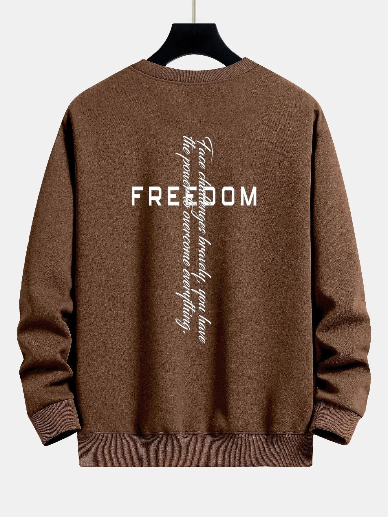 Freedom Slogan Print Relax Fit Sweatshirt sold by Hoooyi product image thumbnail 3