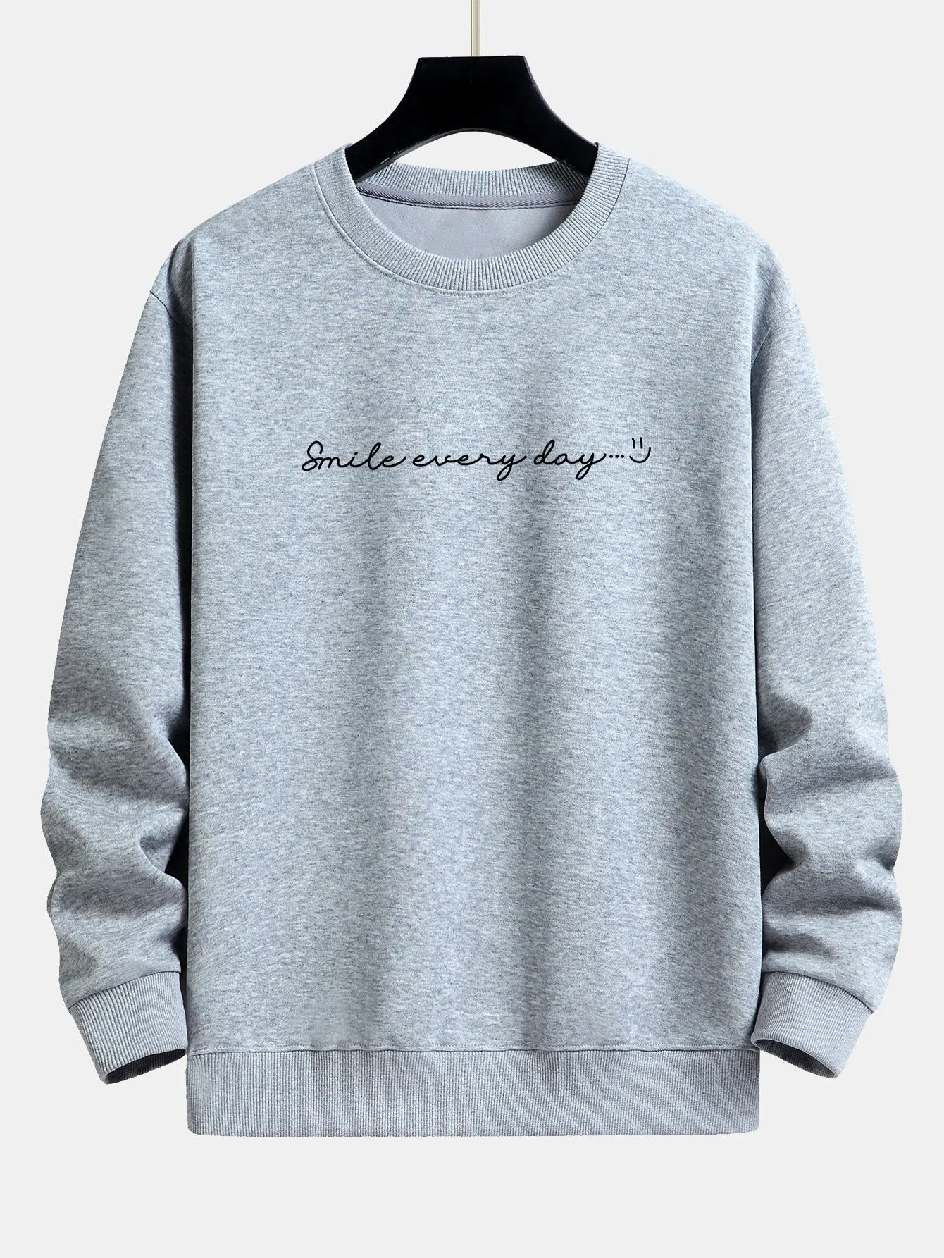 Smile Every Day Print Relax Fit Sweatshirt sold by Hoooyi product image thumbnail 5