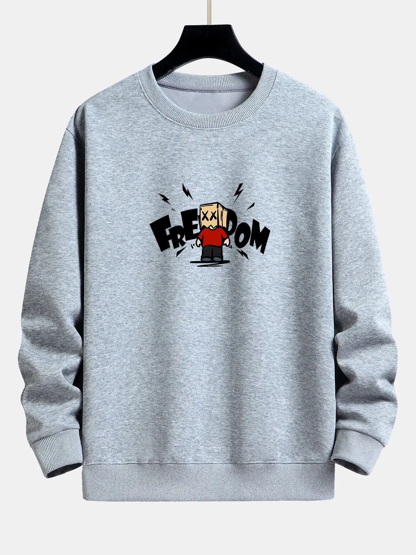 Freedom Cardboard Boy Print Relax Fit Sweatshirt sold by Hoooyi product image thumbnail 4